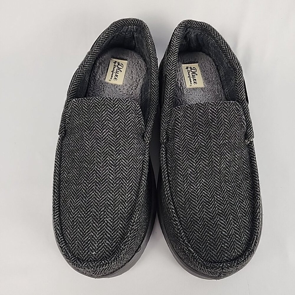 Dluxe By Dearfoams Men's Med Julien Plush Jersey Sport Lounge Clog Slippers NWOT - Picture 2 of 10